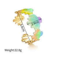 Gelang Bunga Mekar Berwarna-warni, Segar, Manis, dengan Detail Tetesan Minyak, Unik, Mewah Ringan, Gelang Emas 18K