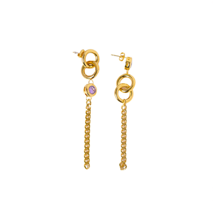 ต่างหูแฟชั่นแบบห้อย ชุบทอง PVD สแตนเลสสตีล 316L ดีไซน์โซ่แบบยั่งยืน ทนทาน - Product Image 2
