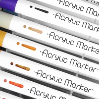 Vente en gros de stylo marqueur d'art à tête unique 36 couleurs stylo marqueur acrylique rechargeable en plastique à longue pointe pour peinture à faire soi-même