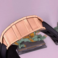 Dernière montre homme automatique à mouvement mécanique avec fonction chronographe, boîtier or rose 1103, style business décontracté