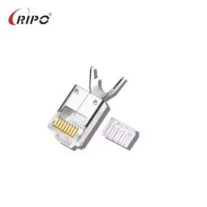 Cat5e/Cat6 <b>Shielded</b> RJ45 Connector 8P8C Gold-Plated for FTP STP <b>Ethernet</b> <b>Cable</b> with Spline Insert - Product Image 3
