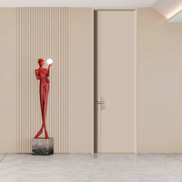 Porte intérieure moderne en MDF, surface finie apprêt blanche, isolation phonique, ouverture manuelle, quincaillerie personnalisée pour chambre à coucher