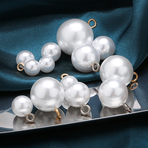 Nút tròn màu trắng thời trang trang trí nút nhựa ngọc trai khâu tay - Product Image 1