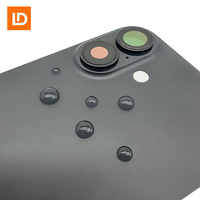 Coque Arrière en Verre Noir pour iPhone 14/15/16, 14/15/16 Plus, 14/15/16 Pro, 14/15/16 Pro Max et 16e