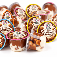 Échantillon Gratuit) Vente en Gros de Mini-Cups de Biscuits Croustillants au Chocolat, Personnalisables, pour Desserts et Snacks au Cacao