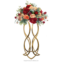 Support de vase à fleurs en métal doré moderne de 80 cm, incassable, durable, de haute qualité, piédestal, centre de table, support floral pour mariage