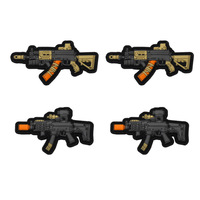 Nouvelles Broderies Mini Pistolet Dessin Animé en Caoutchouc Souple PVC pour Patchs Auto-agrippants pour Vêtements d'Extérieur, Sacs à Dos, Chaussures, Chapeaux et Accessoires