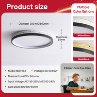 Plafonnier de haute qualité pour chambre à coucher, luminaires ronds, commande à distance via l'application Tuya, base en fer moderne, plafonnier LED