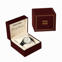Boîte à montre rigide à clapet pour homme en carton fait main de haute qualité, 1 emplacement, avec revêtement UV, gaufrage et logo personnalisé, luxe
