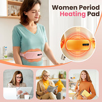 Plaque Chauffante Menstruelle Électrique Sans Fil, Masseur Utérin Chaud pour Femmes, Soulage les Douleurs Abdominales et Lombaires, Compresse Chaude pour l'Abdomen