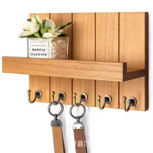 Wooden mail and key <b>rack</b>, wall-mounted hallway decoration, entryway, letter, <b>glasses</b>, postcard, and umbrella holder. - Product Image 5