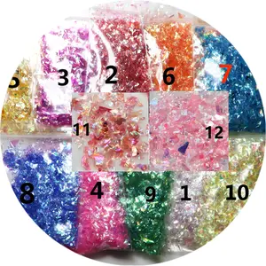 Renkli Glitter şeker kağıdı parçaları Sequins selofan balçık kristal çamur dolum tırnak Diy manuel malzeme