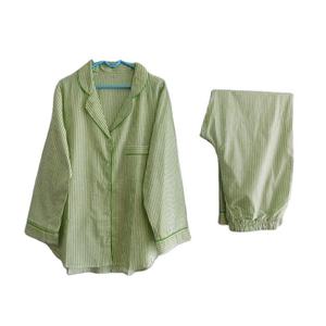 Two Piece Floral Print Pajama Set 100% Cotton Long Sleeve Woven Shirt and <b>Pants</b> Soft Comfortable Summer Sleepwear Nightwear - Product Image 1