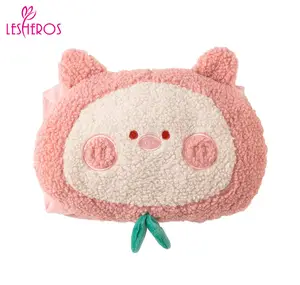 Sac de bouillotte électrique rechargeable Lesheros Cute Cartoon avec housse en peluche