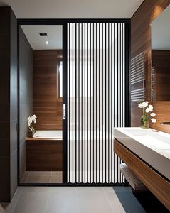 Porta WC pieghevole in cristallo policarbonato porte pieghevoli materiale smerigliato - Product Image 6