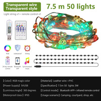 Guirlande lumineuse LED d'extérieur ADLED 5M/7.5M/10M IP67 étanche, adressable RGBIC, pour Noël et jardin, décorative, DC5V, dimmable, garantie 1 an