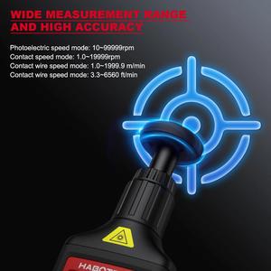 Tachymètre numérique HABOTEST HT671, compteur de vitesse laser sans contact, outil de mesure de régime industriel de qualité professionnelle - Product Image 2