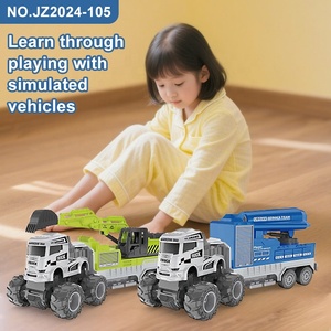 Coche de juguete de simulación personalizado para niños, transporte urbano, camión grande de juguete, cabeza de arrastre de doble inercia, juego de coche de juguete deslizante - Product Image 3