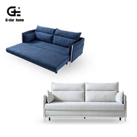 Wohnzimmer-Möbel Dreisitzer-Schlafsofa Modernes Blaues Stoffsofa mit Verstellbarer Kopfstütze für Apartment- und Hoteleinsatz