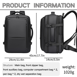 Zaino per Computer da 15 pollici impermeabile da uomo elegante e pratico per lavoro e viaggi - Product Image 2