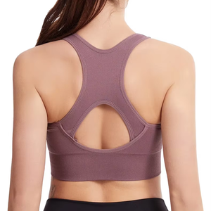 Wholesale Women's Sports Bra Fitness Top Front Zipper Design Vest Fashionable Yoga Gym - Product Image 2