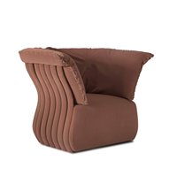 Fauteuil d'appoint moderne personnalisé en velours cannelé, chaise longue ondulée côtelée pour hôtel, villa, salon
