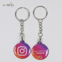 En stock, porte-clés NFC étanche 13,56 MHz en époxy, programmable, Google Instagram NFC Keychain