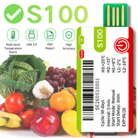 Enregistreur de données de température à usage unique S100 pour la chaîne du froid alimentaire et pharmaceutique, USB Plug & Play, export de rapports PDF/CSV, haute précision