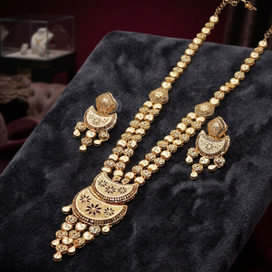 Joyería al por Mayor de Moda, Chapada en Oro de 14K, 18K y 24K, Collares Largos con Diseño Floral, Joyería India, Joyería de Latón Rellena de Oro - Product Image 3
