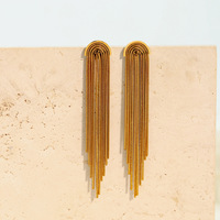 Boucles d'oreilles en acier inoxydable plaqué or 18 carats pour femmes