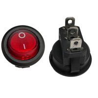 Nouveau design SPST rouge 8A 250V 3 broches LED bouton rond interrupteur à bascule marche/arrêt avec lumière pour équipement médical et esthétique