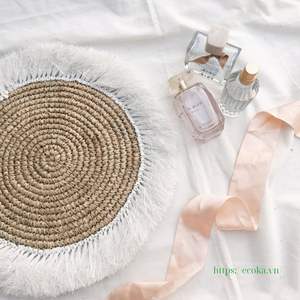 <b>Cheap</b> Price Nordic Rush Bamboo Bohemian Eco-Friendly Round Braided Placemat with Tassel for Dining Table From Vietnam - Product Image 6