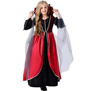 Conjunto de disfraz de Halloween para niñas, disfraz de terciopelo rojo y negro, juego de rol de Anime, edad de 8 a 13 años - Product Image 1