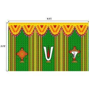 Toile de fond numérique imprimée 5x8 pieds en tissu respirant pour événements, mariages, festivals, décoration de scène, design multicolore vibrant - Product Image 4