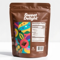 Sachet Doypack en papier kraft refermable avec fermeture zip, imprimé en héliogravure, pour snacks, chewing-gum, aliments en conserve et livraison