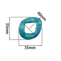 Chaîne en plastique acrylique brillante pour sac à main, accessoires de sangle, boucles en résine, couleur unie, brillant, en plastique, colorés, 35x35mm, 1 pièce