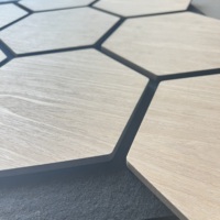 Panneau acoustique hexagonal Vigor Pet, panneau mural perforé en MDF auto-adhésif, panneau acoustique décoratif en bois, décoration intérieure, panneaux muraux