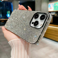 Coque de téléphone tendance de luxe avec strass et paillettes antidérapante pour femme, accessoires pour iPhone 14 13 11 15 16 17