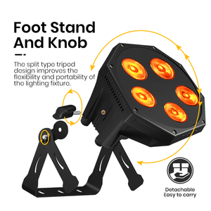 ไฟเวทีแบบมืออาชีพ 5x12W RGBALUV 6in1 ขนาด 6 นิ้ว 16 บิต ปรับหรี่แสงได้อย่างราบรื่น ไฟ LED Par แบบเงียบ - Product Image 3