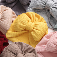 Nouvel arrivage : Bonnet bébé en tricot avec grands nœuds bouffants, très extensible, pour l'hiver et l'automne, en polyester durable