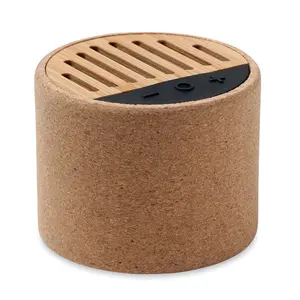Enceinte sans fil RONDE + gadgets durables en liège - Product Image 1