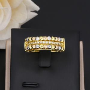 Bague de mariage tendance en laiton JXX, trois couleurs, plaqué or 24 carats, fiançailles, bijoux en zircone cubique 5A - Product Image 2