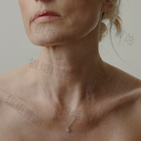 Ensemble collier et pendentif en argent sterling 925 LOZRUNVE, délicat et raffiné, avec fleur pavée géométrique, chaîne de câble, pour femmes