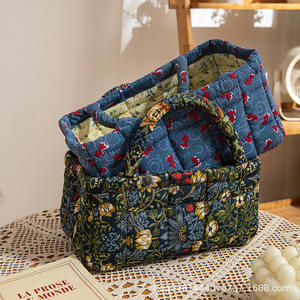 Panier de rangement pliable et portable en tissu de coton pour sous-vêtements, articles divers et jouets, petite taille - Product Image 3