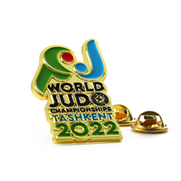 Souvenirs de haute qualité chapeaux vêtements broche 3D monde Judo sport or épinglettes usine épingles personnalisées métal Logo Badges