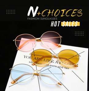 Gafas de Sol Redondas de Moda Vintage 2019 con Degradado para Mujer, Montura de Aleación Transparente, Protección UV400, de una Pieza - Product Image 6