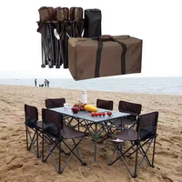 Ensemble table et chaises pliantes portables au design moderne pour l'extérieur table à œufs en alliage d'aluminium pour le camping et les pique-niques dans les salles