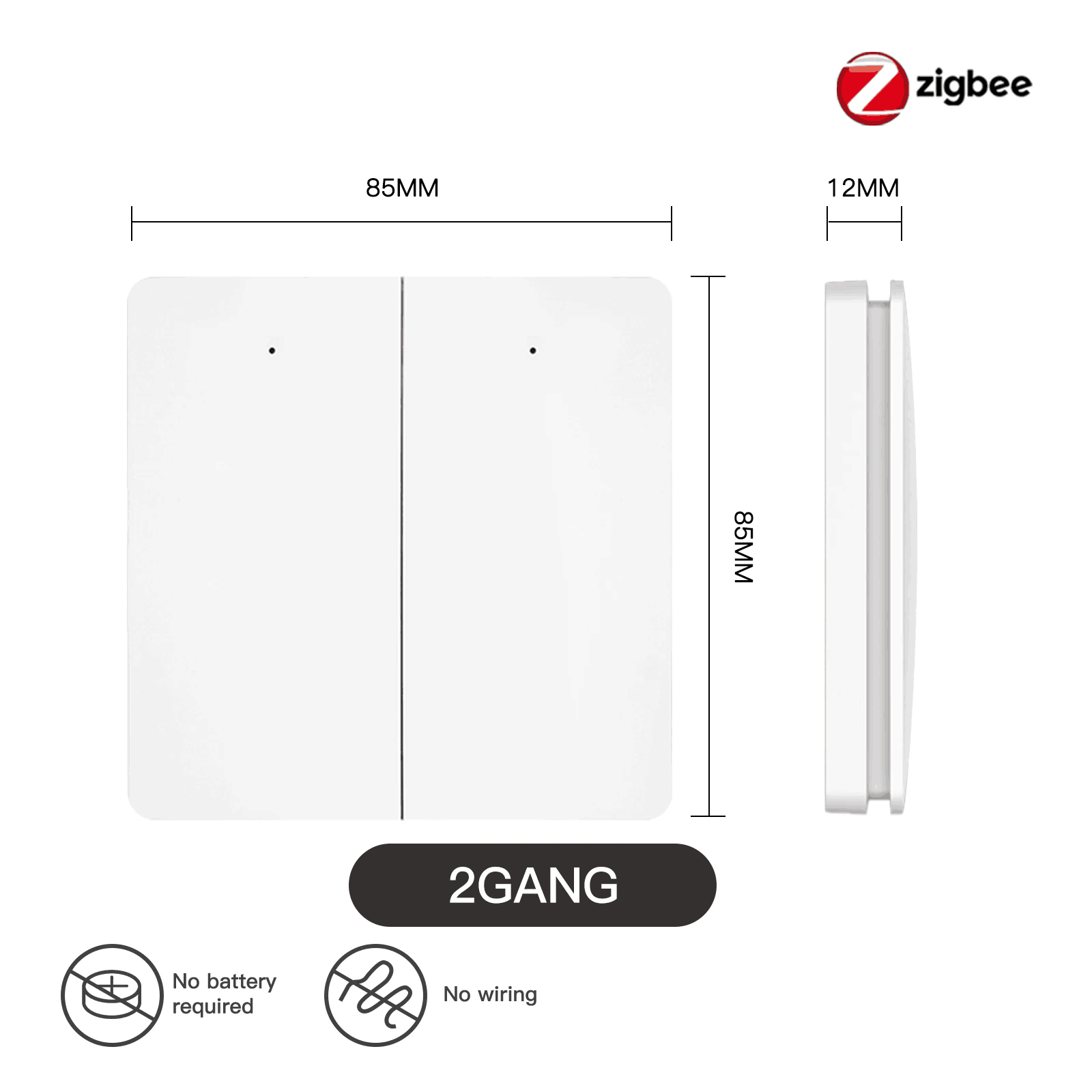 Tuya Smart ZigBee Self Power Scene Switch No Battery No Wiring Kinetic Energy Control for Home Automation Scenario App Control · image 2