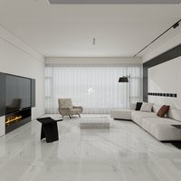 Carreaux de sol blancs en porcelaine brillante effet marbre 120x60 pour villas, vente en gros à Guangzhou