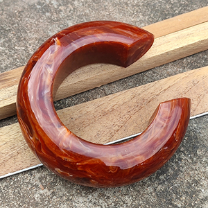Brazalete de resina, gran ágata, color marrón, resina <span class=keywords><strong>Extra</strong></span> grande, tamaño enorme, grueso, pesado, apilable, joyería de moda Bohemia - Product Image 2